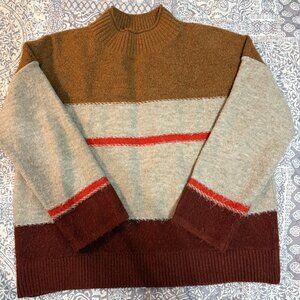 Universal Thread Women's Size XXL Mock Turtleneck Pullover Sweater in Striped